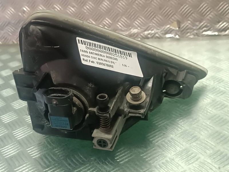 Recambio de faro antiniebla derecho para honda civic berlina 5 (fk) referencia OEM IAM 0305078002 2 PINES 200862B