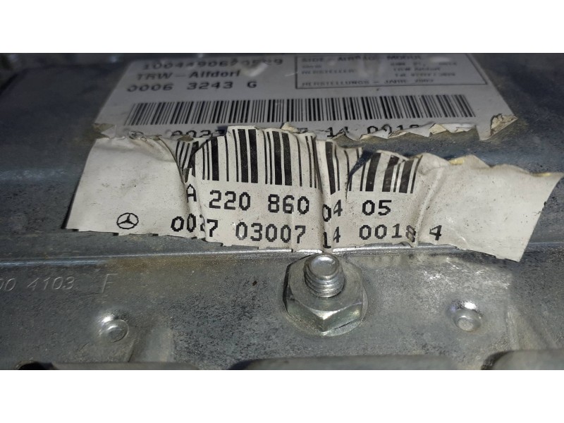 Recambio de airbag lateral trasero derecho para mercedes-benz clase s (w220) berlina referencia OEM IAM 2208600405 1004490650529
