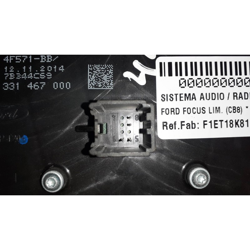 Recambio de sistema audio / radio cd para ford focus lim. (cb8) referencia OEM IAM F1ET18K811BC 331467000 4 PINES