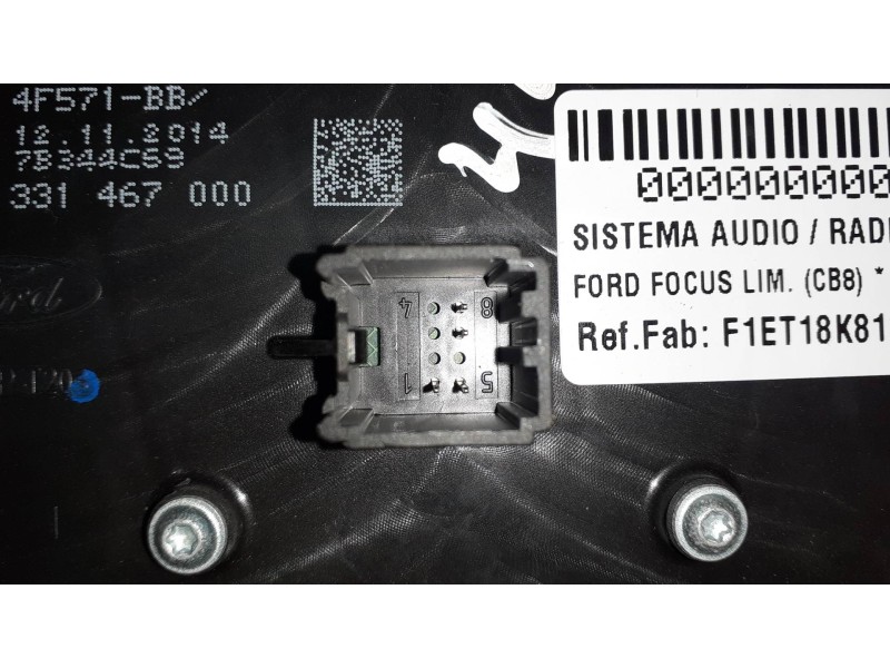 Recambio de sistema audio / radio cd para ford focus lim. (cb8) referencia OEM IAM F1ET18K811BC 331467000 4 PINES