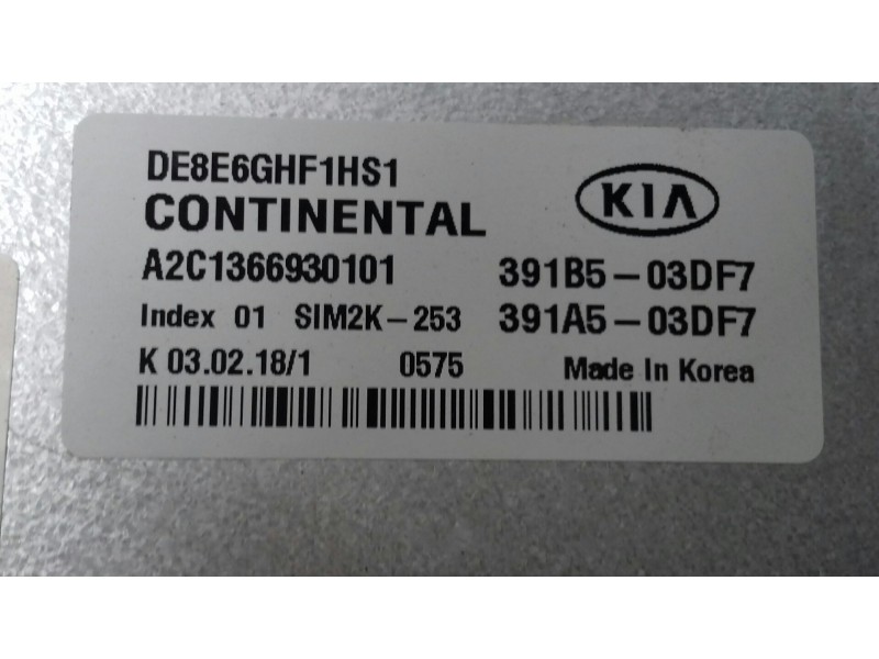 Recambio de centralita motor uce para kia niro business referencia OEM IAM 391B103DF7 A2C1366930101 391B503DF7