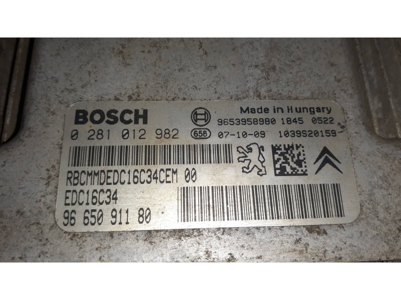 Recambio de centralita motor uce para peugeot expert kasten referencia OEM IAM 0281012982 402931 64118285