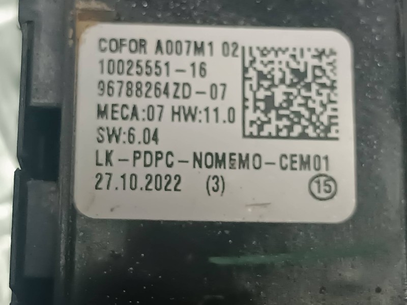 Recambio de mando elevalunas delantero izquierdo para opel mokka referencia OEM IAM 96788264ZD 10025551 
