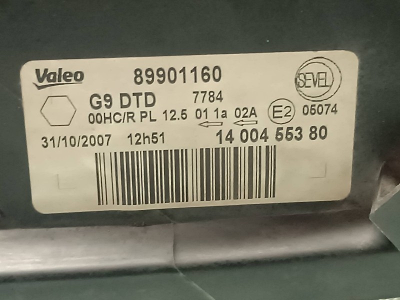 Recambio de faro derecho para peugeot expert kasten referencia OEM IAM 1400455380  