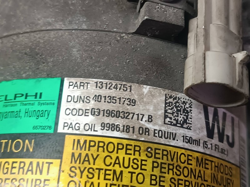 Recambio de compresor aire acondicionado para opel astra h ber. referencia OEM IAM 13124751 401351739 09196032717B