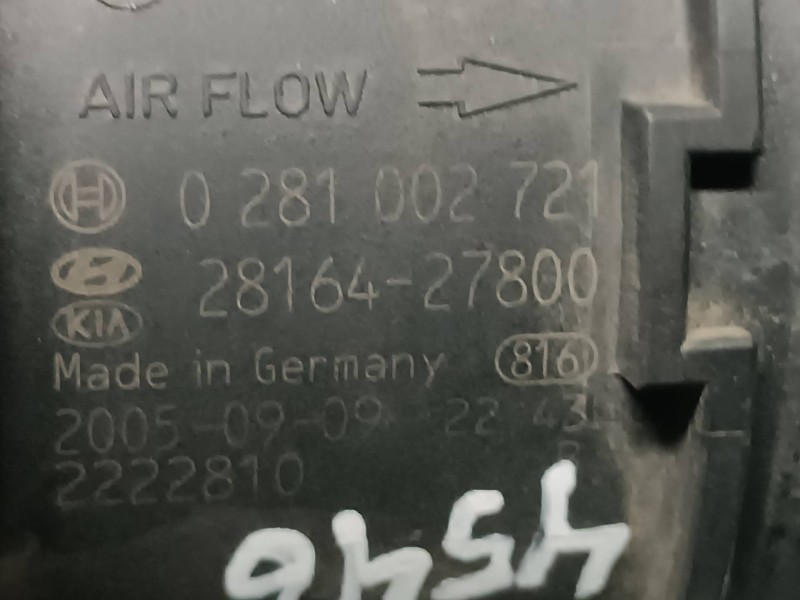 Recambio de caudalimetro para hyundai tucson (jm) referencia OEM IAM 0281002721 5 PINES 2816427800