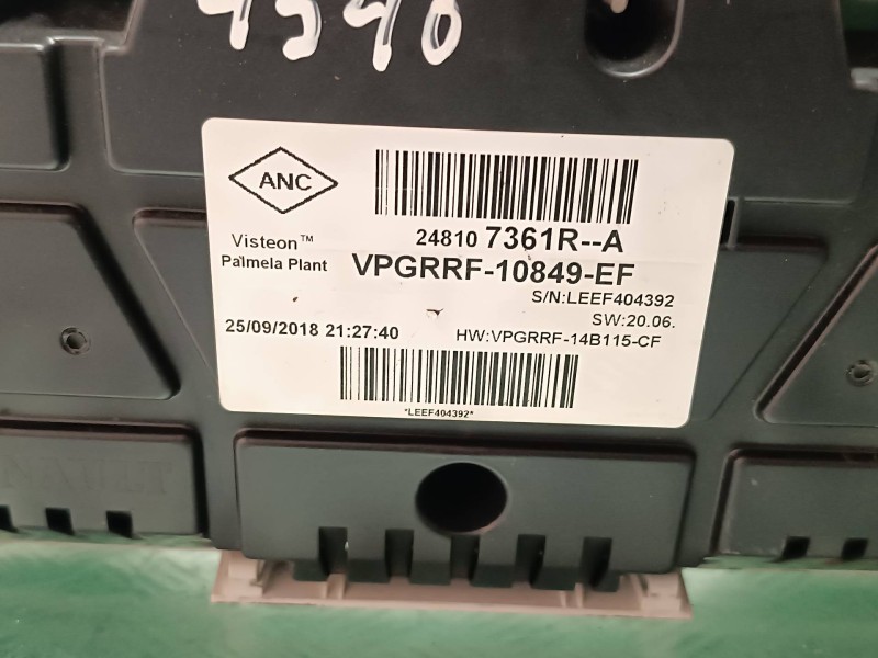 Recambio de cuadro instrumentos para renault clio iv referencia OEM IAM 248107361R  24 PINES Recambio de cuadro instrumentos para renault clio iv referencia OEM IAM 248107361R  24 PINES