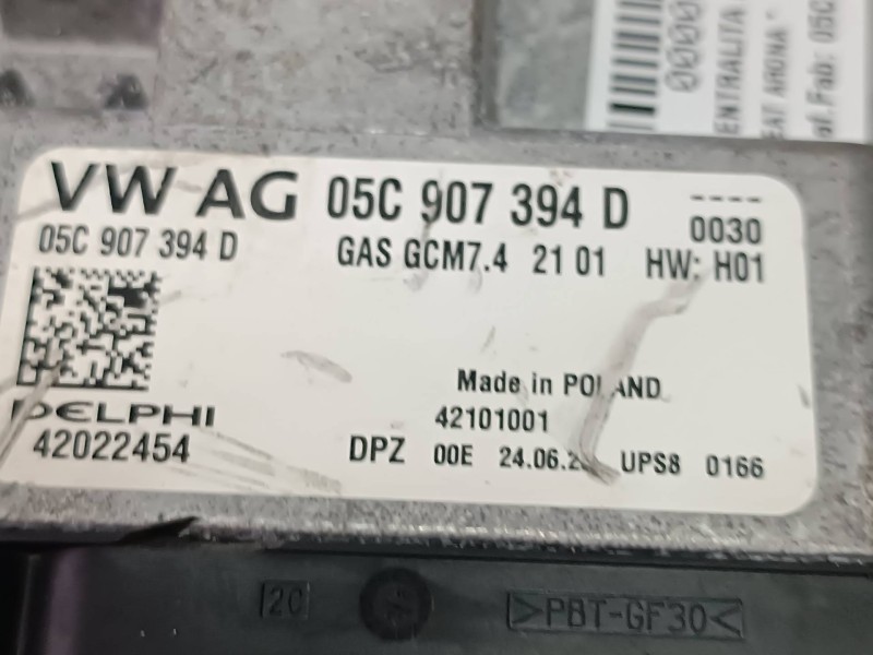 Recambio de centralita motor uce para seat arona referencia OEM IAM 05C907394D 2853728AW5052 DELPHI