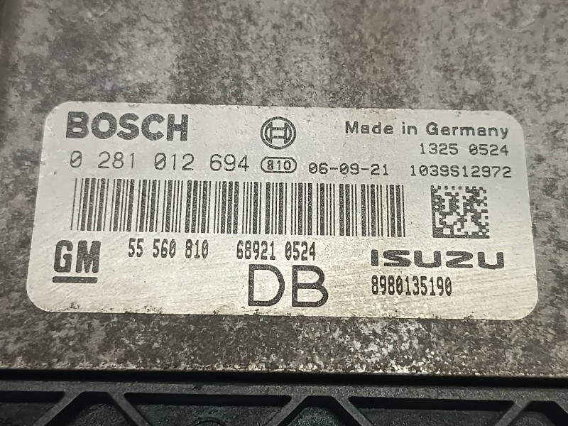 Recambio de centralita motor uce para opel astra h ber. referencia OEM IAM 0281012694  BOSCH