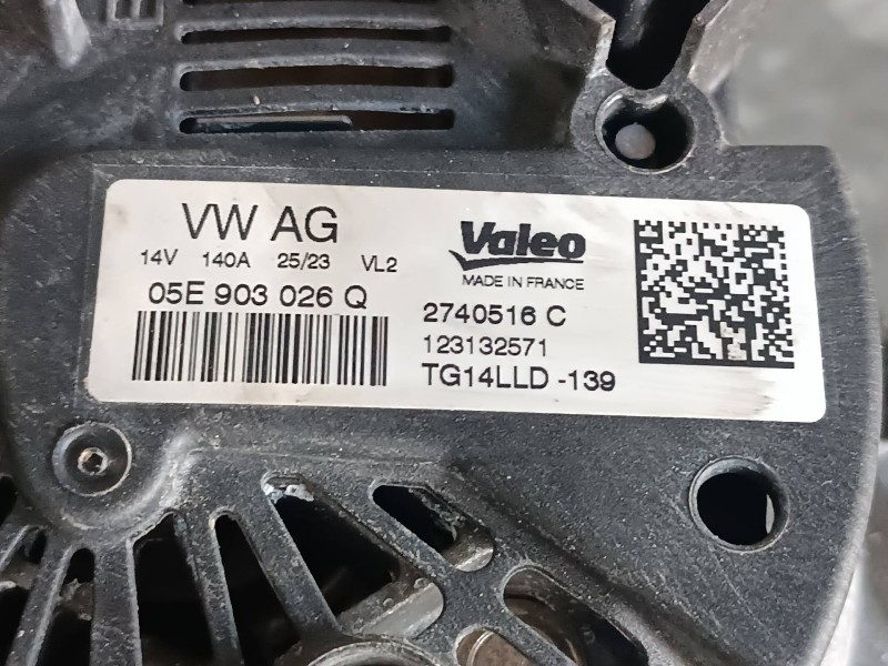 Recambio de alternador para seat arona referencia OEM IAM 05E903026Q VALEO 140A