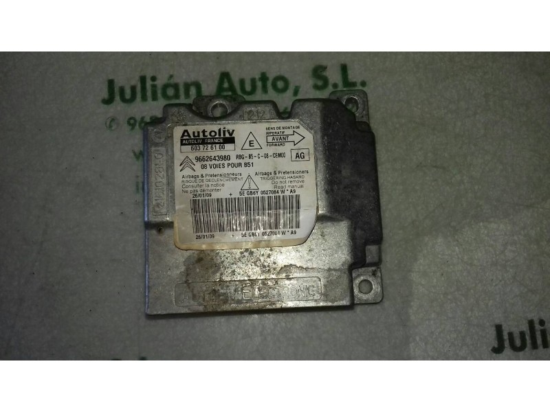 Recambio de centralita airbag para citroen c4 berlina lx referencia OEM IAM 9662643980 603726100 AUTOLIV