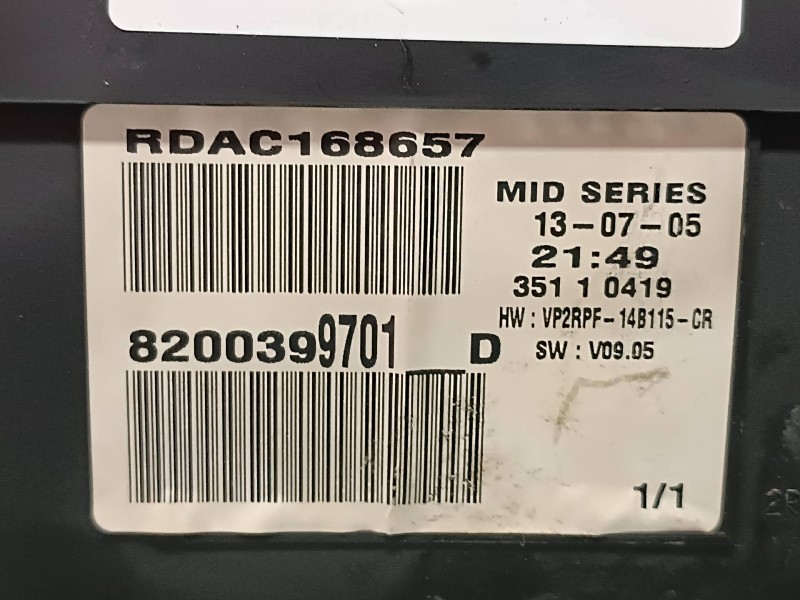 Recambio de cuadro instrumentos para renault megane ii coupe/cabrio referencia OEM IAM 8200399701D  RDAC168657