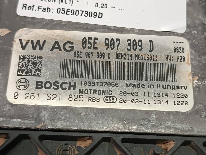 Recambio de centralita motor uce para seat leon (kl1) referencia OEM IAM 05E907309D 0261S21825 BOSCH