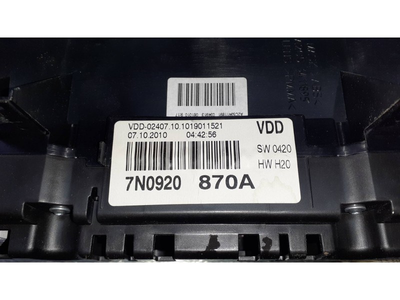Recambio de cuadro instrumentos para volkswagen sharan (7n1) referencia OEM IAM 7N0920870A  