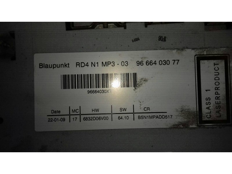 Recambio de sistema audio / radio cd para citroen c4 berlina lx referencia OEM IAM 9666403077  BLAUPUNKT