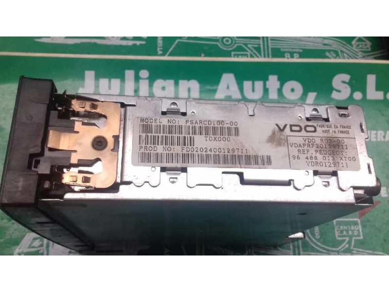 Recambio de sistema audio / radio cd para peugeot 206 berlina xt referencia OEM IAM 96488013XT PSARCD100 FD0202400129711