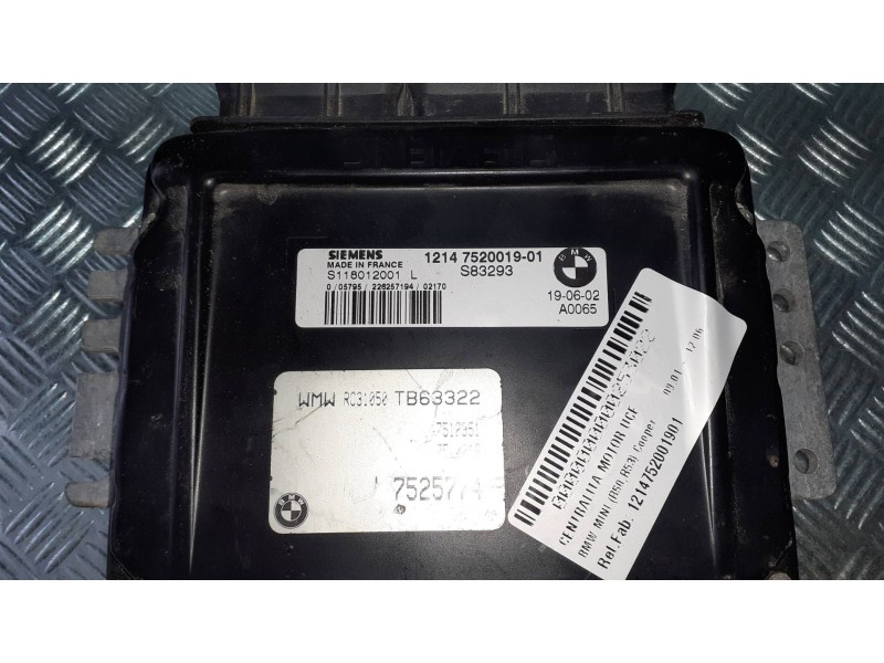 Recambio de centralita motor uce para bmw mini (r50,r53) cooper referencia OEM IAM 1214752001901 SIEMENS S118012001L