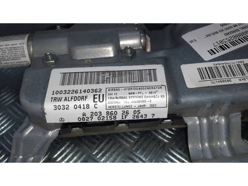 Recambio de airbag lateral derecho para mercedes-benz clase c (w203) berlina referencia OEM IAM A2038602605  2 PINES