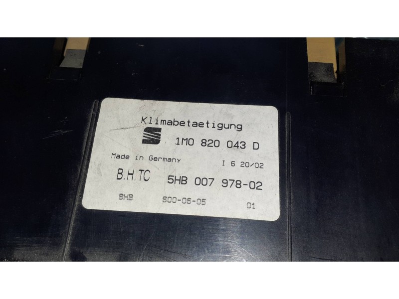 Recambio de mando climatizador para seat toledo (1l) referencia OEM IAM 1M0820043D  
