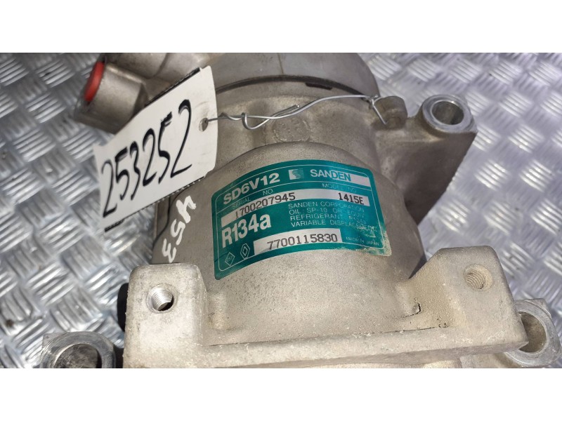 Recambio de compresor aire acondicionado para renault twingo (co6) referencia OEM IAM 7700115830 SD6V12 SANDEN
