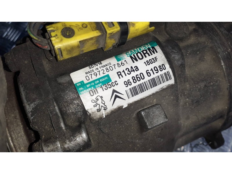 Recambio de compresor aire acondicionado para citroen jumpy referencia OEM IAM 9686061980 SANDEN 2 PINES