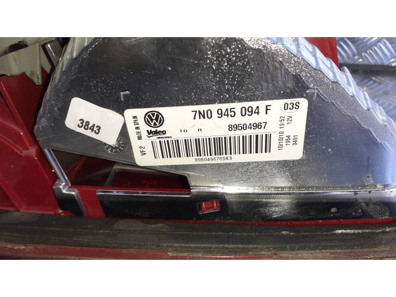 Recambio de piloto trasero derecho interior para volkswagen sharan (7n1) referencia OEM IAM 7N0945094F  4 PINES