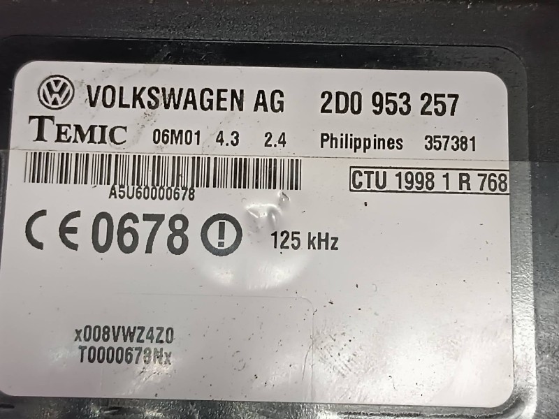 Recambio de centralita inmovilizador para volkswagen lt caja cerrada / combi (mod. 1997) referencia OEM IAM 2D0953257  