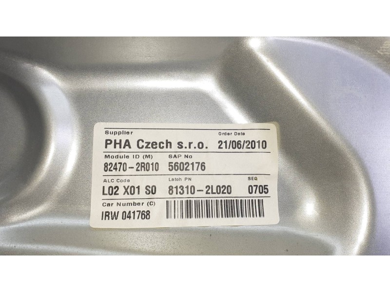 Recambio de elevalunas delantero izquierdo para hyundai i30cw referencia OEM IAM 813102L020  ELECTRICO