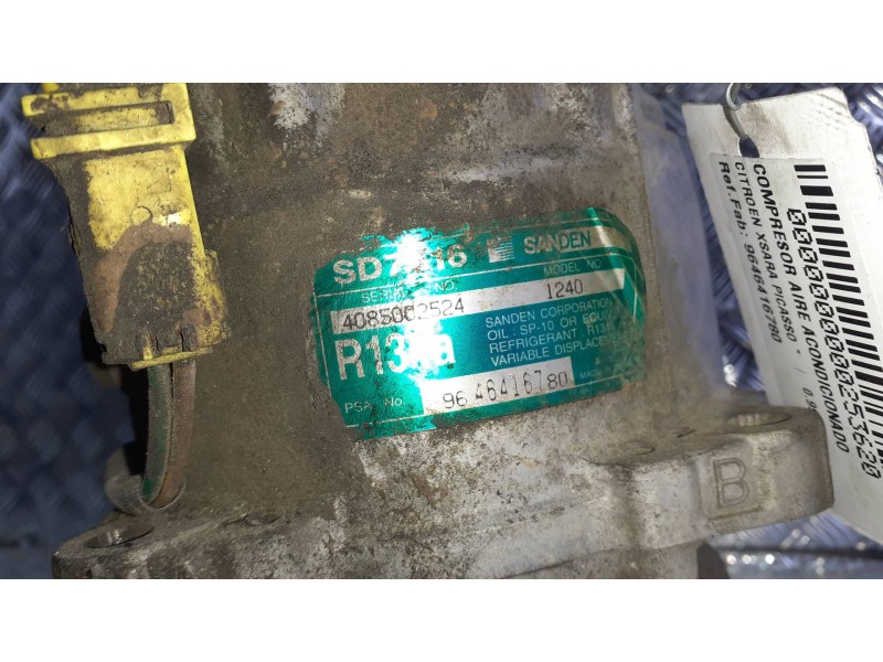 Recambio de compresor aire acondicionado para citroen xsara picasso referencia OEM IAM 9646416780 SANDEN 2 PINES