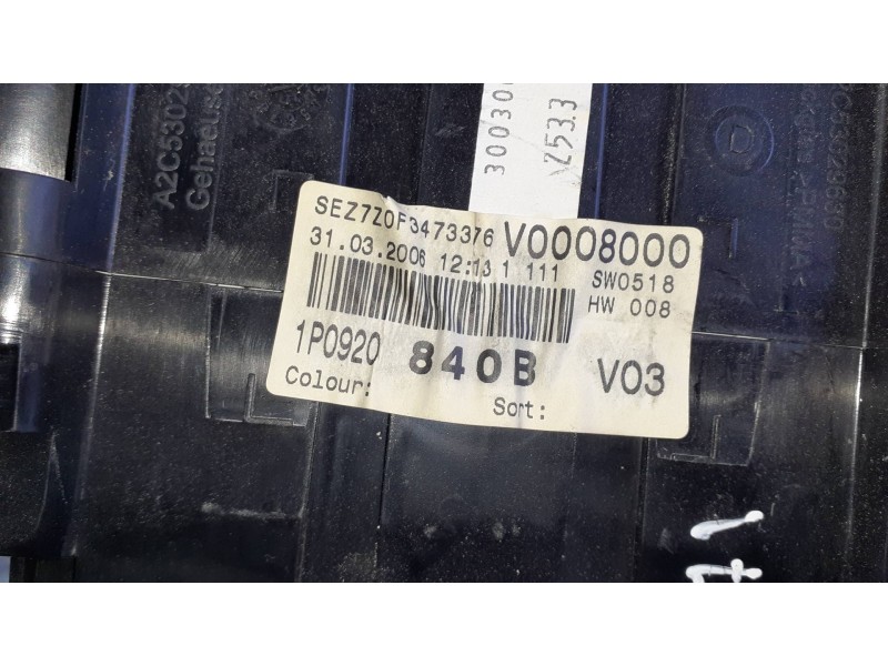 Recambio de cuadro instrumentos para seat leon (1p1) referencia OEM IAM 1P0920840B  110080281018