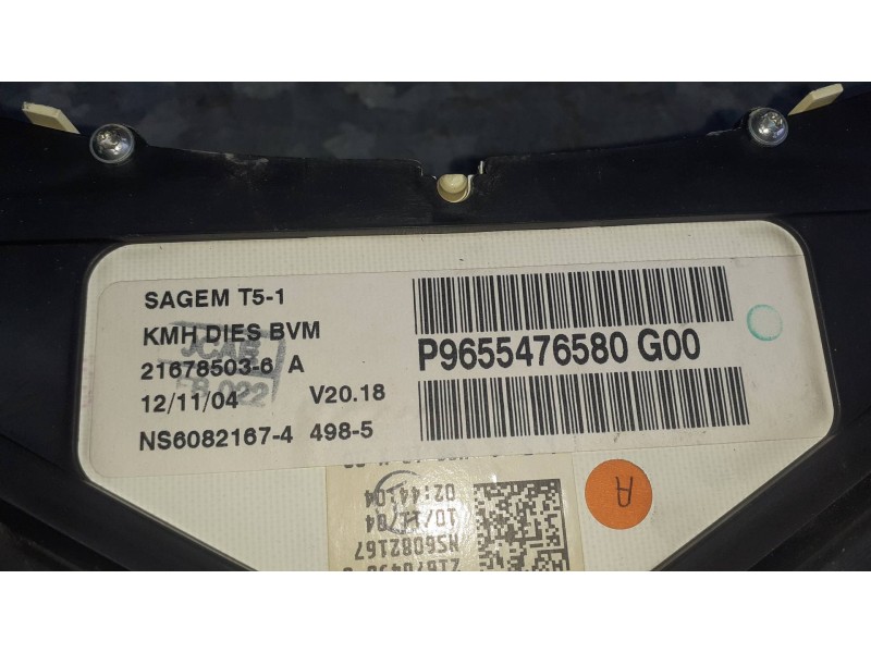Recambio de cuadro instrumentos para peugeot 307 (s1) referencia OEM IAM P9655476580  