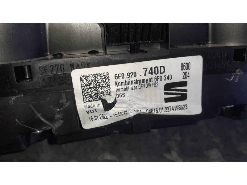 Recambio de cuadro instrumentos para seat ibiza kj referencia OEM IAM 6F0920740D  A3C09478301