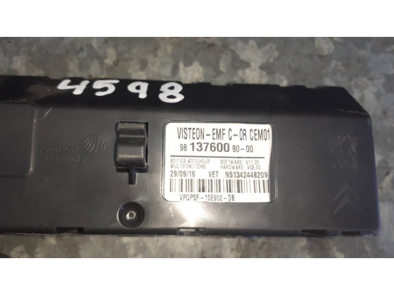 Recambio de pantalla multifuncion para citroen c-elysée referencia OEM IAM 9813760080  6 PINES