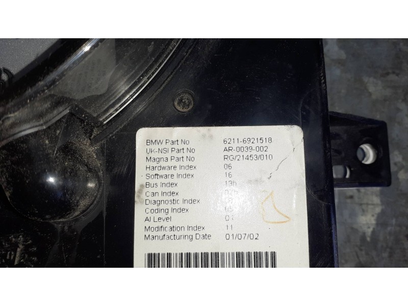 Recambio de cuadro instrumentos para bmw mini (r50,r53) cooper referencia OEM IAM 62116921518  