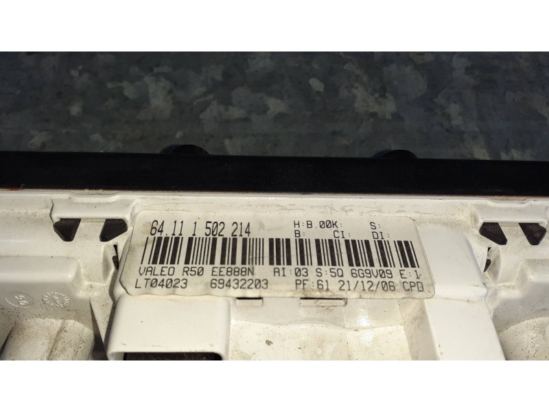 Recambio de mando calefaccion / aire acondicionado para bmw mini (r50,r53) cooper referencia OEM IAM 64111502214  