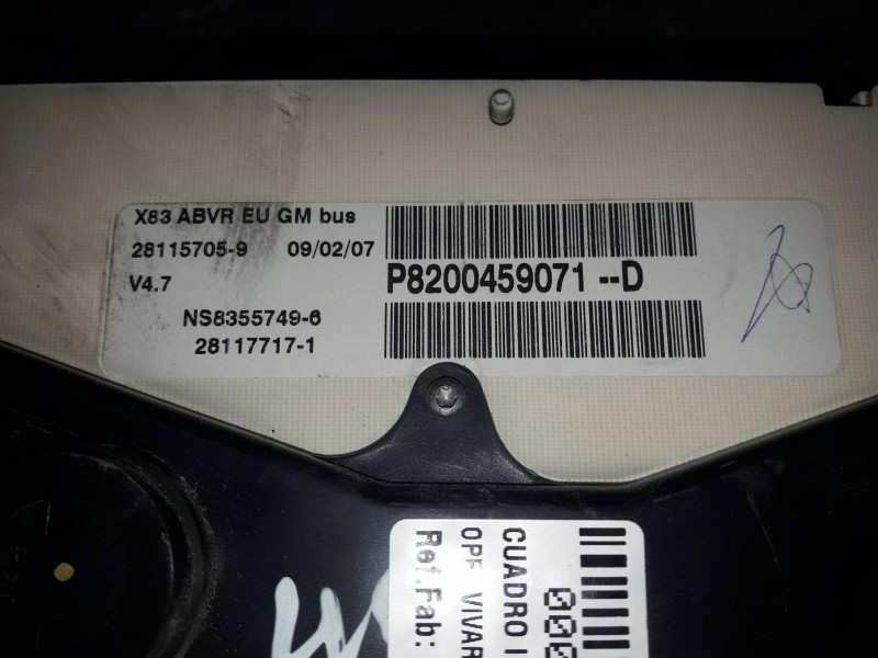 Recambio de cuadro instrumentos para opel vivaro furgón/combi (07.2006 =>) referencia OEM IAM P8200459071D 281177171 
