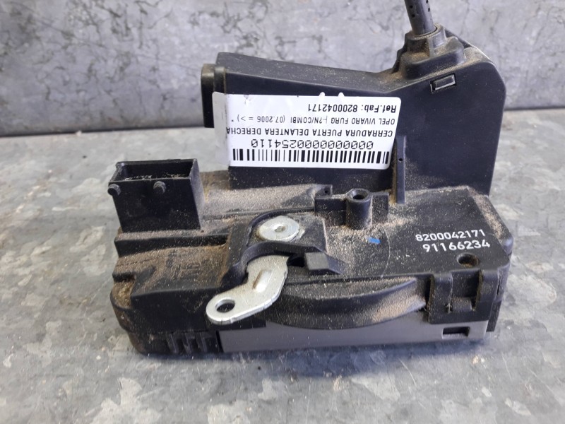 Recambio de cerradura puerta delantera derecha para opel vivaro furgón/combi (07.2006 =>) referencia OEM IAM 8200042171 91166234