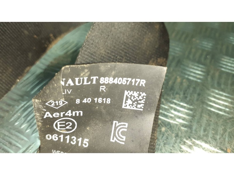 Recambio de cinturon seguridad trasero derecho para renault zoe referencia OEM IAM 888405717R 0611315 