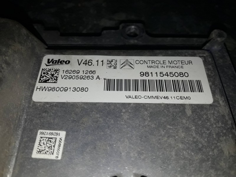 Recambio de centralita motor uce para citroen c-elysée referencia OEM IAM 9811545080 162691266 V29059263A