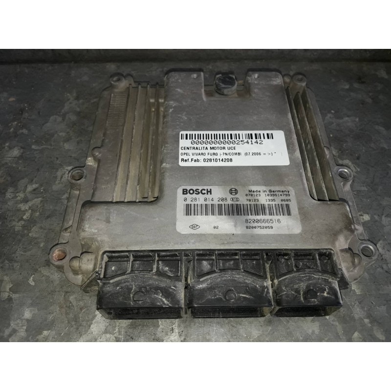 Recambio de centralita motor uce para opel vivaro furgón/combi (07.2006 =>) referencia OEM IAM 0281014208 8200666516 78123133506