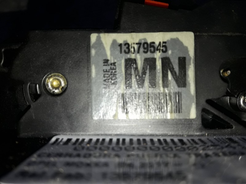 Recambio de cerradura puerta trasera izquierda para opel mokka referencia OEM IAM 13579545  