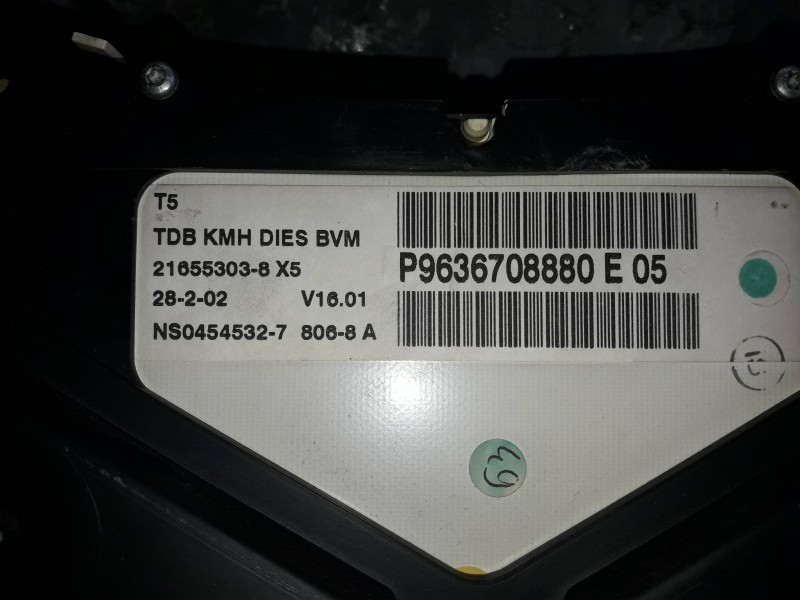 Recambio de cuadro instrumentos para peugeot 307 (s1) referencia OEM IAM 9636708880E 216553038 216518625