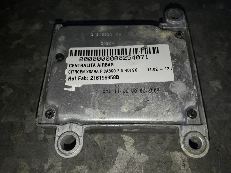 Recambio de centralita airbag para citroen xsara picasso 2.0 hdi sx referencia OEM IAM 216196958B 9652276980 