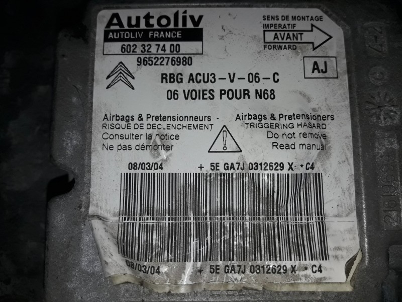 Recambio de centralita airbag para citroen xsara picasso 2.0 hdi sx referencia OEM IAM 216196958B 9652276980 