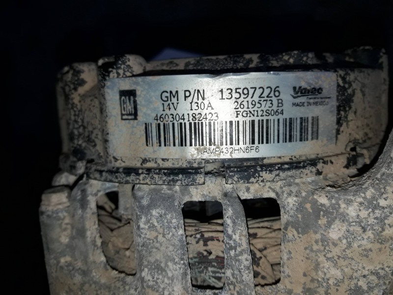 Recambio de alternador para opel mokka referencia OEM IAM 13597226 130A 14V