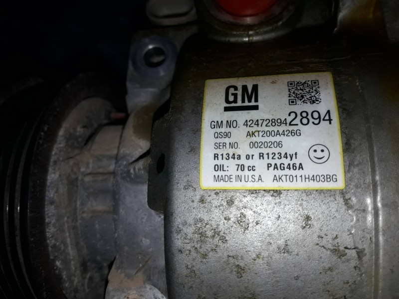 Recambio de compresor aire acondicionado para opel mokka referencia OEM IAM 42472894 0020206 R134A