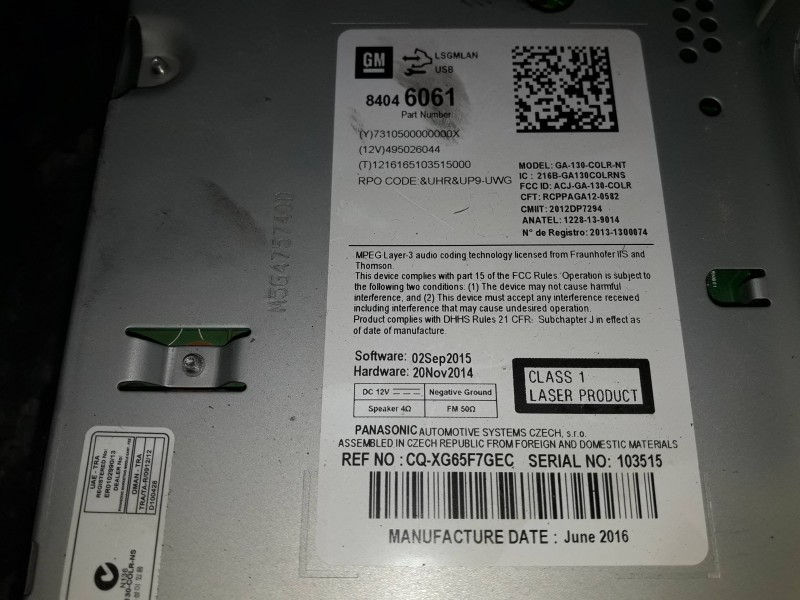 Recambio de sistema audio / radio cd para opel mokka referencia OEM IAM 84046061  