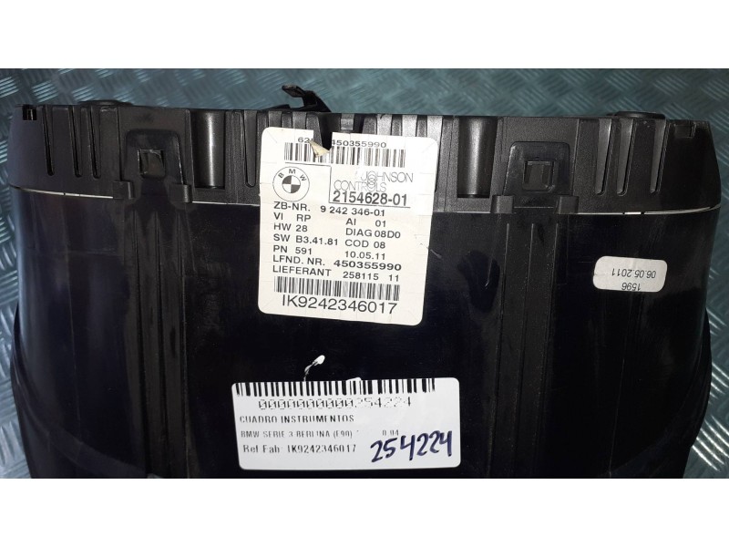 Recambio de cuadro instrumentos para bmw serie 3 berlina (e90) referencia OEM IAM IK9242346017  215462801