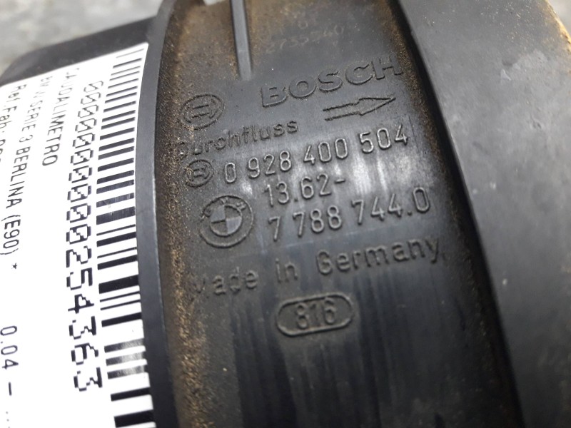 Recambio de caudalimetro para bmw serie 3 berlina (e90) referencia OEM IAM 0928400504 77887440 BOSCH