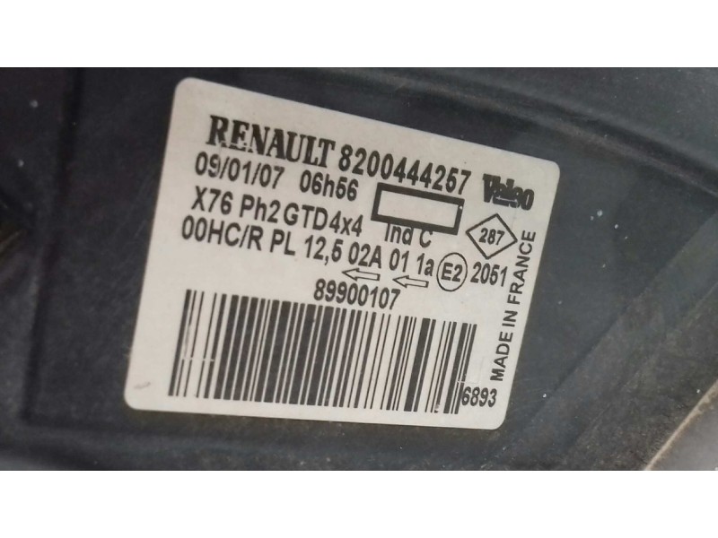 Recambio de faro izquierdo para renault kangoo (f/kc0) authentique 4x4 referencia OEM IAM 8200444257 89900107 
